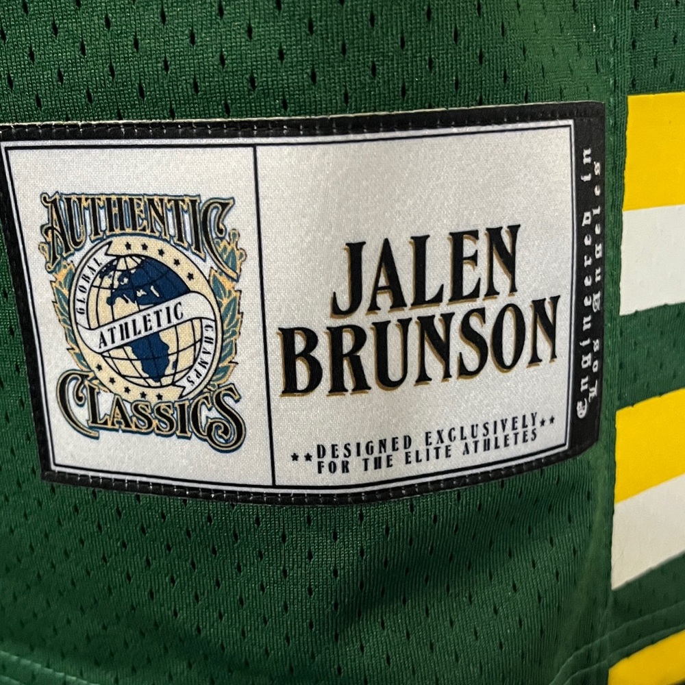 🏀⛹🏾🏀 Jalen Brunson Stevenson High School Green & Yellow Basketball Jersey - Picture 3 of 4